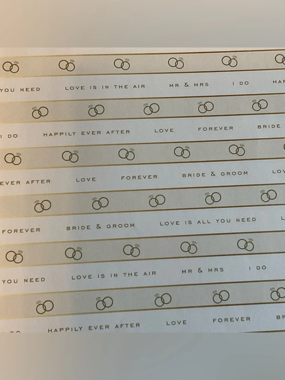 Wedding/Bridal 12”x12” Single-Sided Scrapbooking Paper/Gold Alphabet Stickers